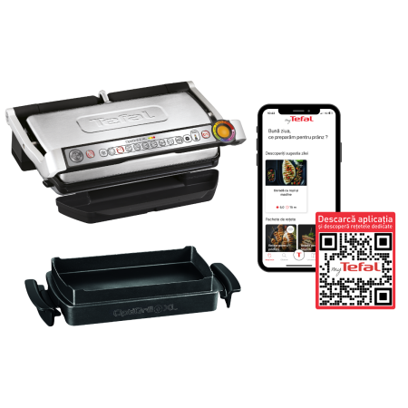 Gratar electric OptiGrill+ XL Snacking & Baking GC724D12, 9 programe, indicator nivel gatire, mod manual 4 nivele, placi antiaderente din aluminiu  [2]