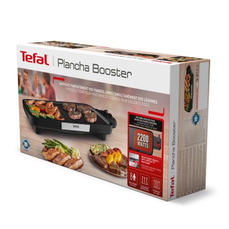 Gratar electric Plancha Booster CB641810, Power Boost, termostat 5 nivele, suprafaţa antiaderenta Resist+, Thermo-Spot®, negru [8]