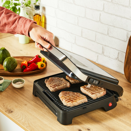 Gratar electric Tefal Inicio 2 in 1 GC271D10, 2000 W, pentru panini si grill, suprafata gatire 29 x 26 cm, pana la 6 portii, placi antiaderente, tava [2]