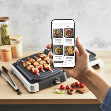 Gratar electric Tefal OptiGrill 2 in 1 GC773D30, 2100W, cleste inclus, 9 programe de gatire automate, indicator gatire, placi detasabile cu in [8]