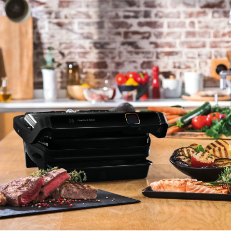 Gratar electric Tefal OptiGrill Elite GC750830, 2000 W, 12 programe, functie Searing Boost, 600 cm2 suprafata de gatire, negru [6]