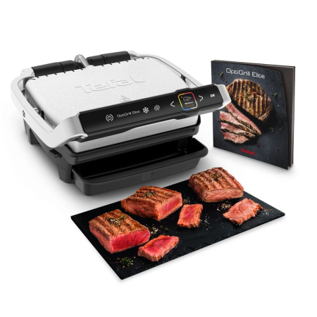 Bucatarie - Gratar electric Tefal OptiGrill Elite GC750D30 cu 12 programe automate, termostat reglabil si carte de retete