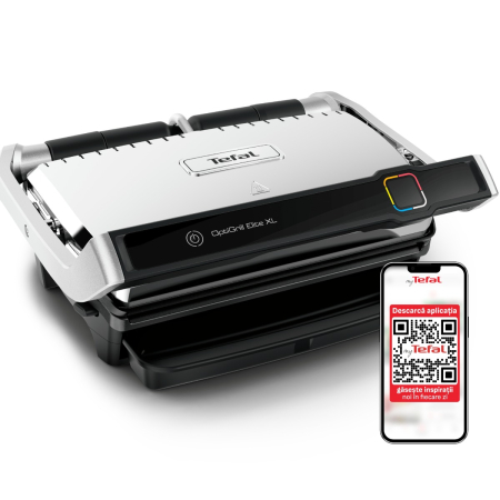 Bucatarie - Gratar electric Tefal OptiGrill Elite XL GC760D30, 2200 W, 16 programe de gatit, senzor de gatire, indicator nivel de gatire, plci 40x20cm detasabi