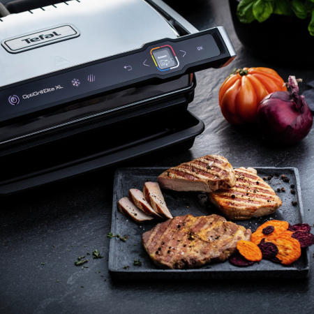 Gratar electric Tefal OptiGrill Elite XL GC760D30, 2200 W, 16 programe de gatit, senzor de gatire, indicator nivel de gatire, plci 40x20cm detasabi [9]