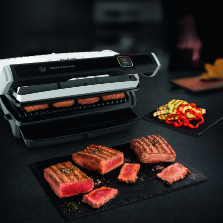 Gratar electric Tefal OptiGrill Elite XL GC760D30, 2200 W, 16 programe de gatit, senzor de gatire, indicator nivel de gatire, plci 40x20cm detasabi [10]
