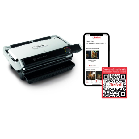 Gratar electric Tefal OptiGrill Elite XL GC760D30, 2200 W, 16 programe de gatit, senzor de gatire, indicator nivel de gatire, plci 40x20cm detasabi [1]