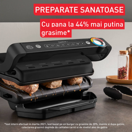 Gratar electric Tefal Optigrill+ GC717810, 2000W, 6 programe automate, placi de 30 x 20 cm detasabile, mod auto si manual, negru  [9]