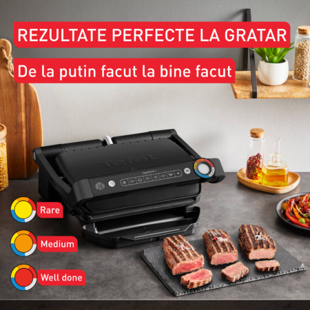 Gratar electric Tefal Optigrill+ GC717810, 2000W, 6 programe automate, placi de 30 x 20 cm detasabile, mod auto si manual, negru  [7]
