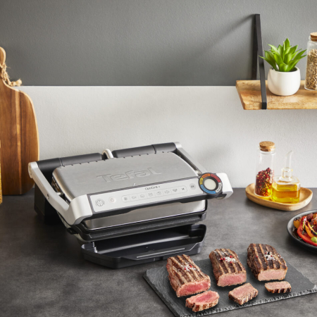 Gratar electric Tefal Optigrill+ GC717D10, 2000W, 6 programe automate, placi detasabile antiaderente, indicator nivel de gatire, argintiu [2]