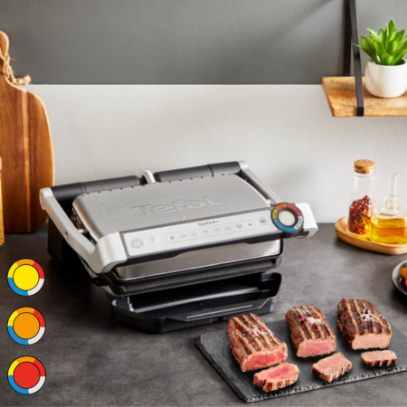 Gratar electric Tefal Optigrill+ GC717D10, 2000W, 6 programe automate, placi detasabile antiaderente, indicator nivel de gatire, argintiu [3]