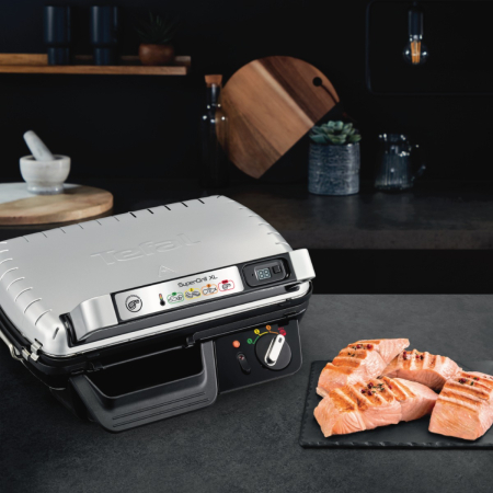 Gratar electric Tefal SuperGrill XL GC461B34, 2400W, termostat cu 4 pozitii, placi antiaderente, tava de colectare, indicator LED [1]
