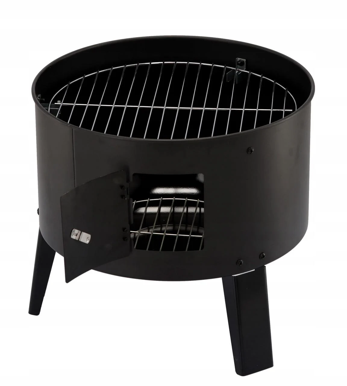 Gratar metalic carbuni inchis 3 nivele cu capac si termometru, cos fum reglabil, recipient apa, 80x44x38 cm [2]