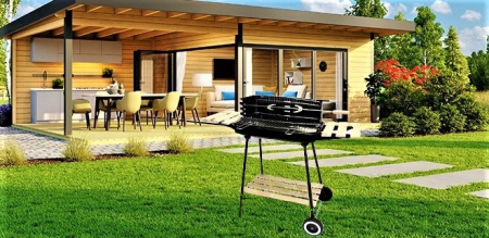 Gratar metalic carbuni cu tava cromata, spita rotisor, reglare inaltime 4 trepte, 104x88x45 cm [4]