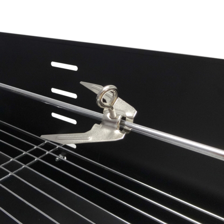 Gratar metalic pe carbuni, tava cromata, cu spita pentru rotisor, 86x81x41cm [6]