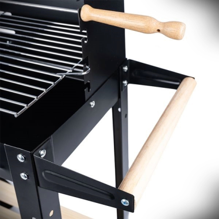Gratar metalic pe carbuni, tava cromata, cu spita pentru rotisor, 86x81x41cm [4]