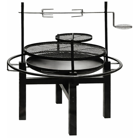 Gradina & balcon - Gratar multifunctional cu rotisor, constructie metalica rezistenta, 90x86x99 cm, negru