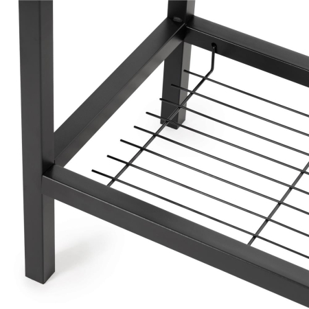 Gratar pe carbuni cu raft lateral pliabil, raft frontal si suport reglabil pentru carbuni, termometru, 108x60x95 cm, negru [15]