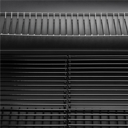 Gratar pe carbuni cu raft lateral pliabil, raft frontal si suport reglabil pentru carbuni, termometru, 108x60x95 cm, negru [13]