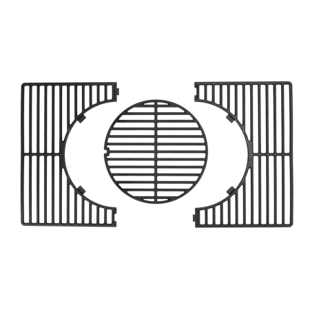 Gratar pe carbuni cu raft lateral pliabil, suport reglabil pentru carbuni, termometru, 114x52x106 cm, negru [24]
