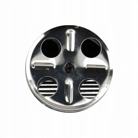 Gratar pe carbuni pentru gradina cu capac, termometru si rafturi laterale, din otel si fonta, 51x34 cm, negru [9]