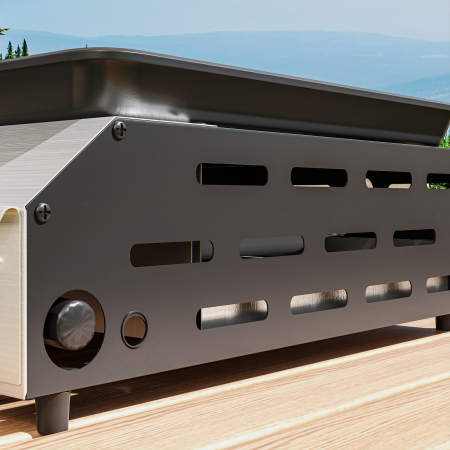  Gratar pe Gaz cu 4 Arzatoare, Picioare Reglabile si Tava de Colectare a Grasimii, 77x44.5x19 cm, Argintiu [8]