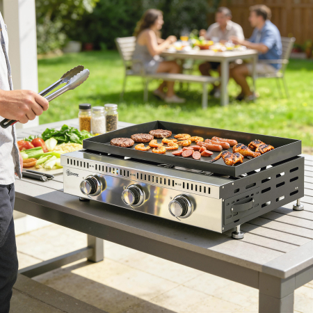 Gratar pe Gaz , portabil de masa, cu tava pentru grasime, culoare neagra. [1]