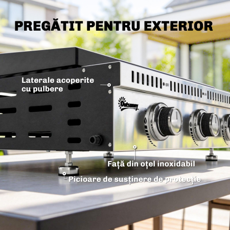 Gratar pe Gaz , portabil de masa, cu tava pentru grasime, culoare neagra. [6]