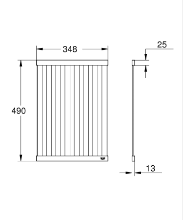 Gratar pliabil Grohe 40854DL0, 490 x 384 mm, otel inoxidabil, mat, cupru [3]