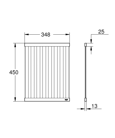 Gratar pliabil Grohe 40856AL0, . 450 x 350 mm, otel inoxidabil, mat, grafit [2]