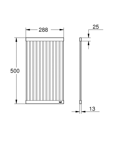 Gratar pliabil Grohe 40858SD0, 500 x 288 mm, metal [2]