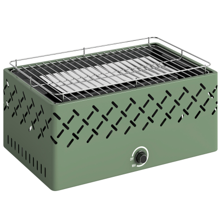 Gratare de gradina -  Gratar Portabil pe Carbune cu Ventilator Integrat pentru Exterior, Verde Deschis