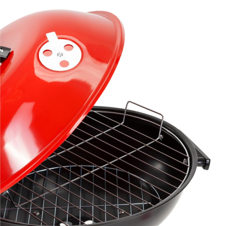 Gratar portabil pe carbuni cu capac, raft inferior si reglare ventilatie, din otel, diametru gratar 41 cm [18]