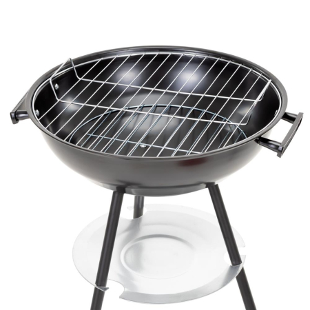 Gratar portabil pe carbuni cu capac, raft inferior si reglare ventilatie, din otel, diametru gratar 41 cm [20]