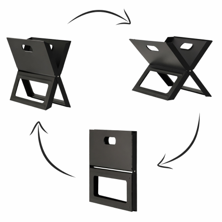 Gratar portabil pliabil pentru gradina si camping, metal, 56x56x40 cm, negru [3]