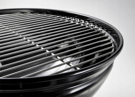 Gratar rotund, din otel, cu suport cromat, tava din inox, 43x37cm, negru [4]