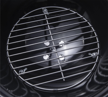 Gratar rotund, din otel, cu suport cromat, tava din inox, 43x37cm, negru [5]