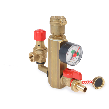 Incalzire in pardoseala - Grup de siguranta Giacomini R554EY001, 50 kW, 3 bar, 1” filet interior, pentru instalatii de incalzire cu vas de expansiune