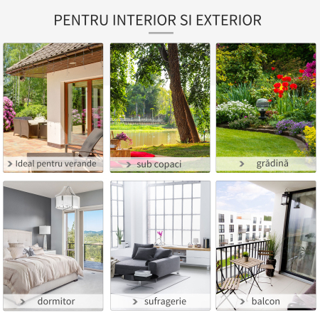  Hamac de gradina Boho Chic Scaun Suspendat pentru Interior si Exterior Crem [4]