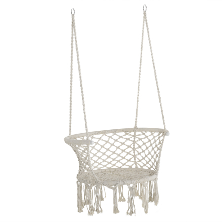 Gradina & balcon -  Hamac de gradina Boho Chic Scaun Suspendat pentru Interior si Exterior Crem