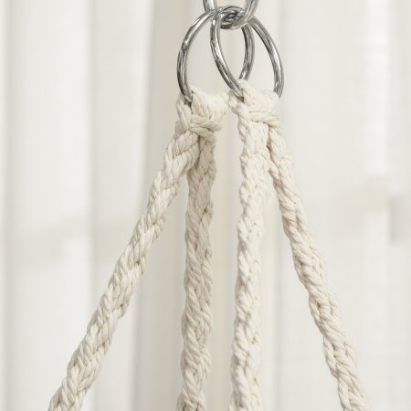  Hamac de gradina Boho Chic Scaun Suspendat pentru Interior si Exterior Crem [6]