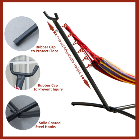 Hamac  Portabil cu suport din otel si bumbac multicolor [5]