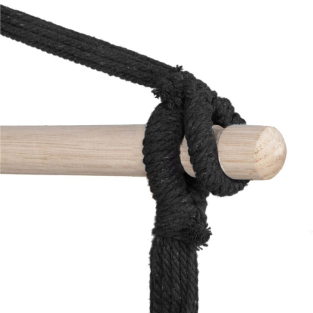 Hamac tip leagan suspendat pentru casa sau gradina, cu perne, 130x100cm, 150kg, gri inchis [11]