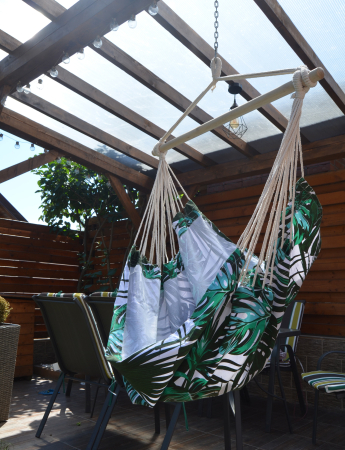 Hamac tip leagan suspendat pentru casa sau gradina, floral, 130x100cm, 150kg [8]