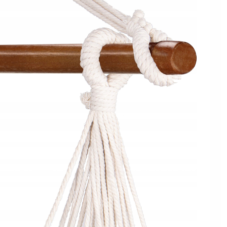Hamac tip leagan suspendat pentru casa sau gradina HM19, gri deschis cu perne, 130x100cm, 150kg [5]