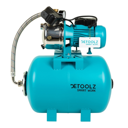 Gradina & balcon - Hidrofor 0.9 KW Detoolz DZ-P123-G02, Debit Maxim 3300L/h, Inaltime Maxima Pompare 45M, Corp Pompa Inox, Butelie 50L