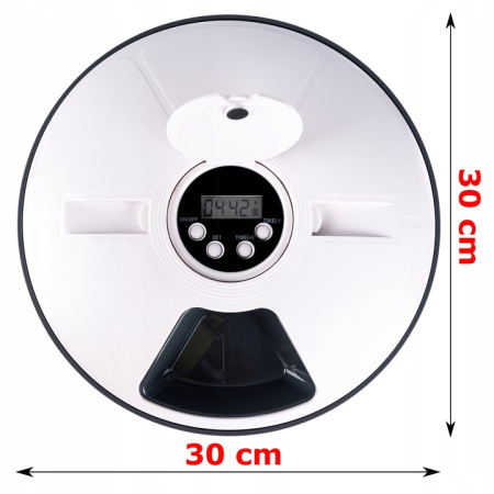 Hranitor automat pentru caini si pisici, sunet hranire, capacitate dispenser 6x70gr, cu display digital [12]