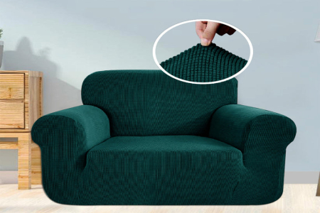 Huse canapele - Husa Brius Fotoliu, Amestec de poliester 96% cu spandex 4%, Poliester cu Spandex, Elastic pentru mulare perfecta, Vernil