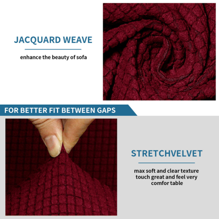 Husa Brius Scaun, Amestec de poliester cu spandex, Poliester cu Spandex, Elastic pentru mulare perfecta, Bordo [3]