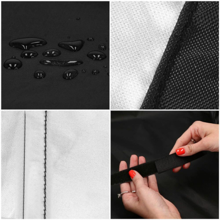 Husa de protectie pentru gratar, tesatura oxford impermeabila, protectie UV, 100x66x80 cm, negru [9]