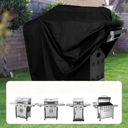 Husa de protectie pentru gratar, tesatura oxford impermeabila, protectie UV, 145x61x117 cm, negru [4]